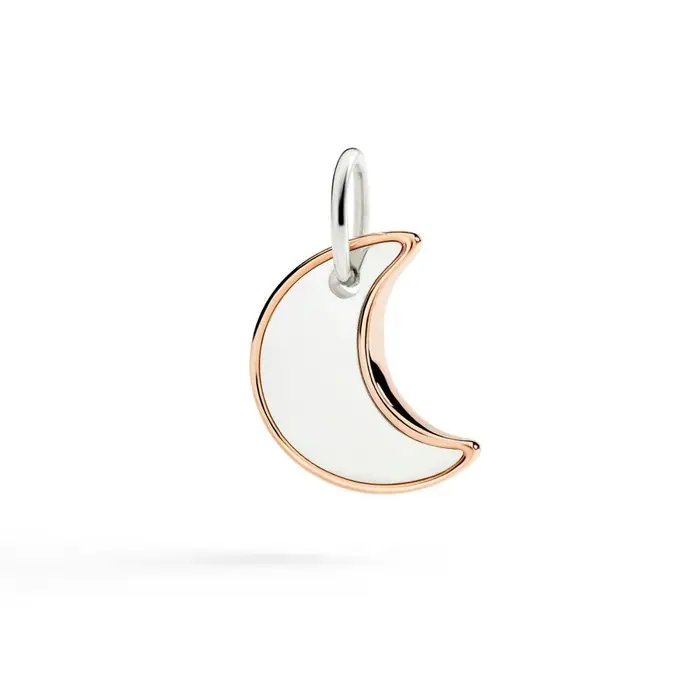 DODO Ciondolo Xl Luna - Charm - Argento & Oro Rosa