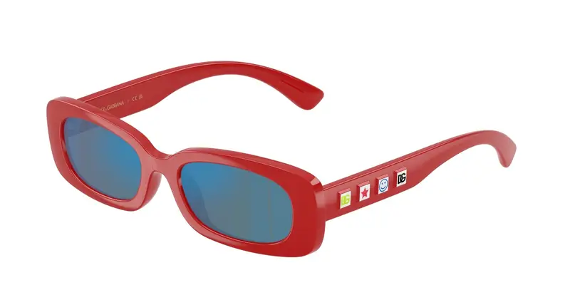 Dolce & Gabbana Bambino DX6006U 308825 Occhiali da sole Iniettato Rosso Squadrata Specchiate