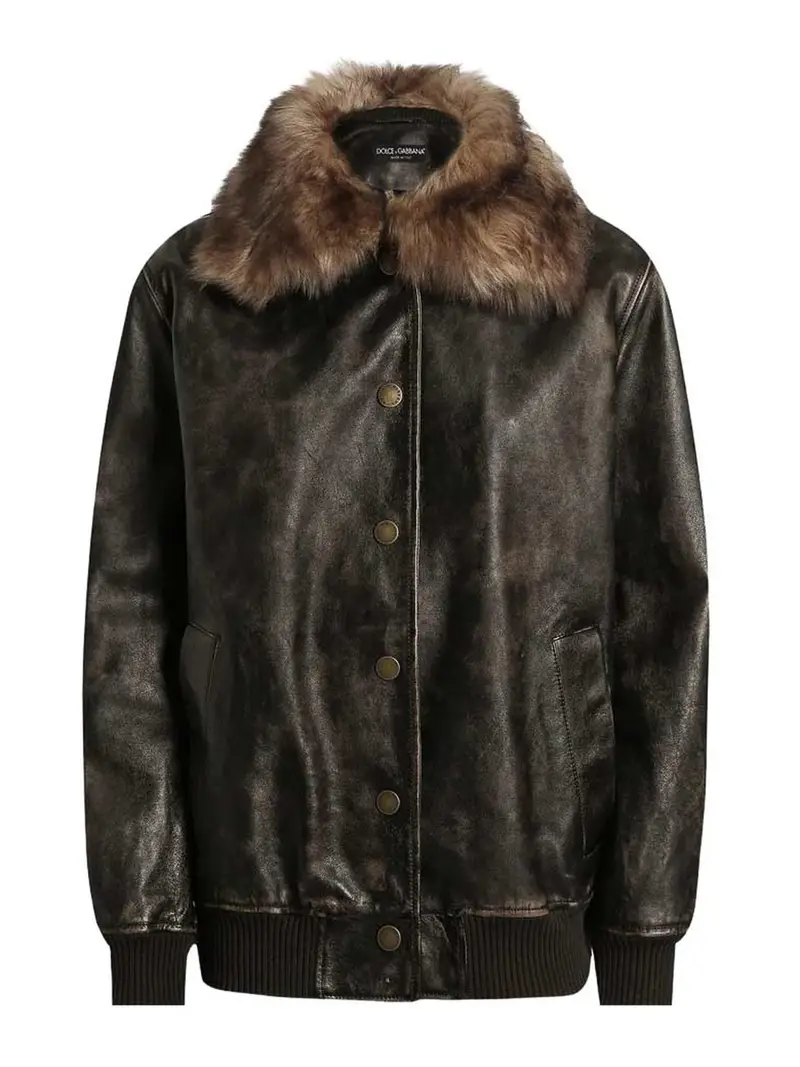 Dolce & Gabbana Capispalla in pelle Marrone