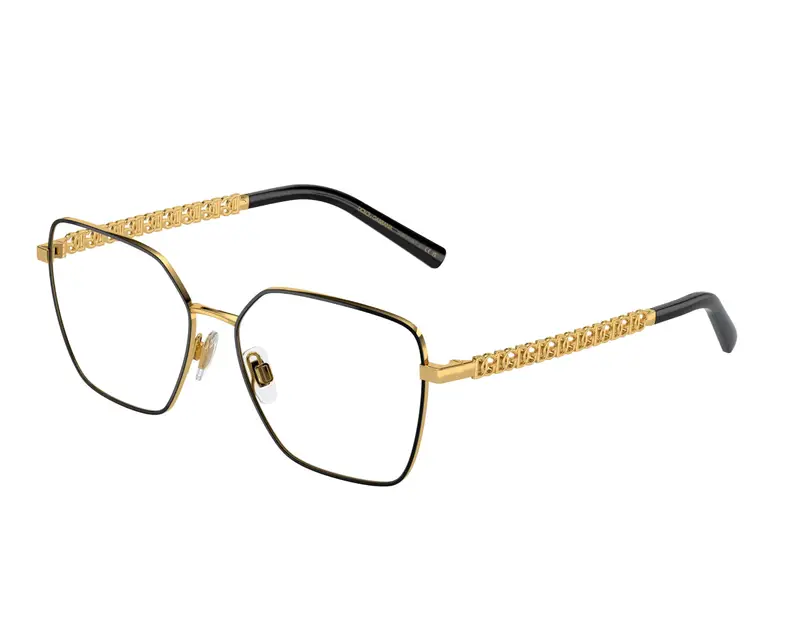 Dolce & Gabbana Donna DG1351 1334 Montature da vista Acciaio Nero Trasparente Squadrata Normale