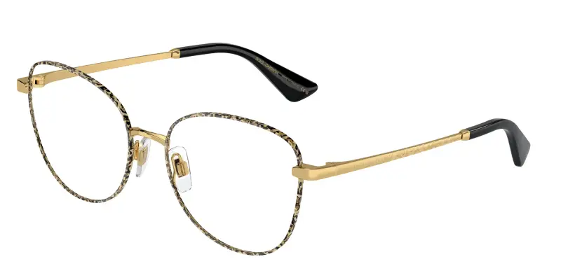 Dolce & Gabbana Donna DG1355 1364 Montature da vista Acciaio Oro Trasparente Farfalla Normale