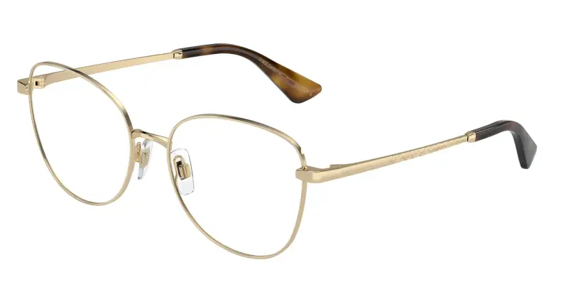Dolce & Gabbana Donna DG1355 1365 Montature da vista Acciaio Oro Trasparente Farfalla Normale