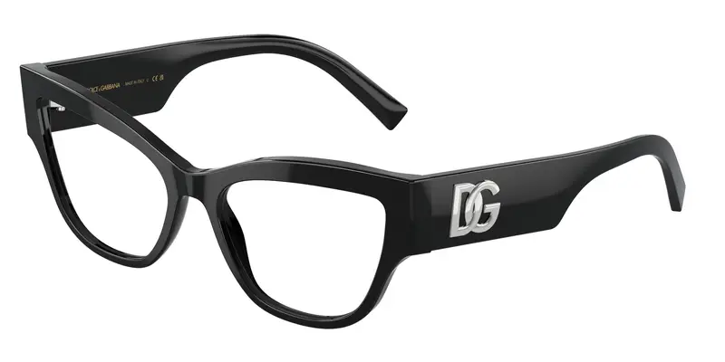 Dolce & Gabbana Donna DG3378 501 Montature da vista Acetato Nero Trasparente Cat Eye Normale