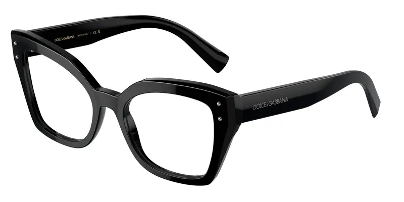 Dolce & Gabbana Donna DG3386 501 Montature da vista Acetato Nero Trasparente Farfalla Normale