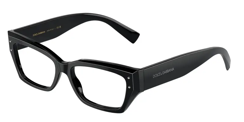Dolce & Gabbana Donna DG3387 501 Montature da vista Acetato Nero Trasparente Squadrata Normale