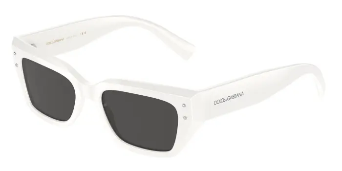 Dolce & Gabbana Donna DG4462 331287 Occhiali da sole Acetato Bianco Grigio Cat Eye Normale