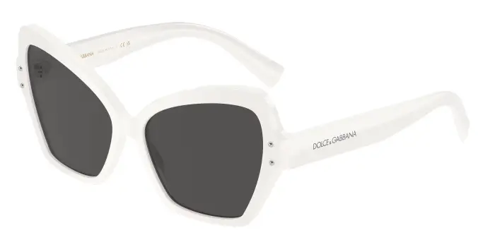 Dolce & Gabbana Donna DG4463 331287 Occhiali da sole Acetato Bianco Grigio Farfalla Normale