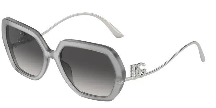 Dolce & Gabbana Donna DG4468B 34218G Occhiali da sole Acetato Grigio Grigio Geometrica Normale Sfumato