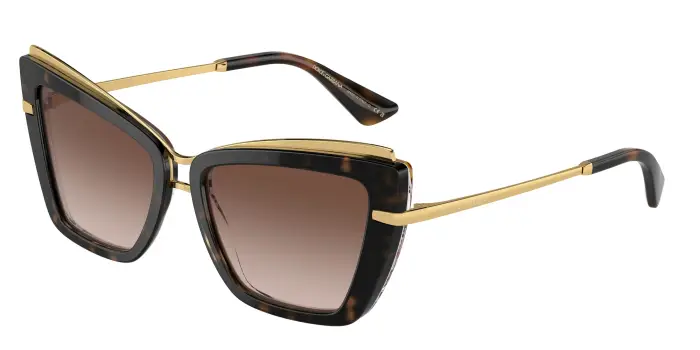 Dolce & Gabbana Donna DG4472 321713 Occhiali da sole Acetato Tartaruga Marrone Cat Eye Normale Sfumato