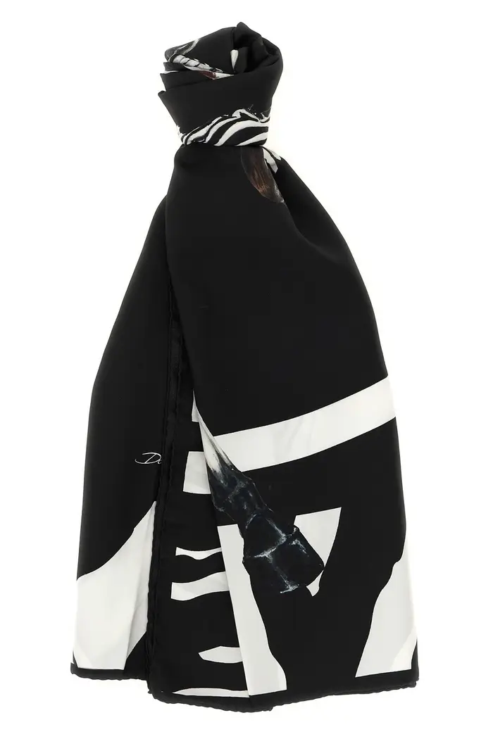 DOLCE & GABBANA Foulard Stampa Zebre Bianco