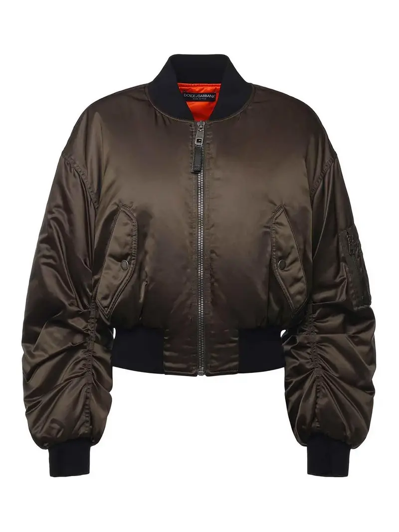 Dolce & Gabbana Giacca in tela di nylon Grigio