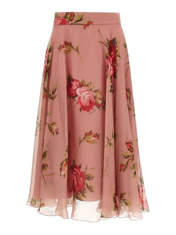 Dolce & Gabbana Gonna bouquet di rose Color Carne E Neutri