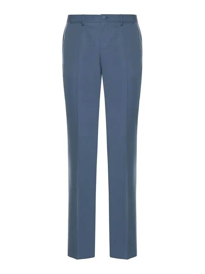 Dolce & Gabbana Pantaloni In Lana Vergine Blu
