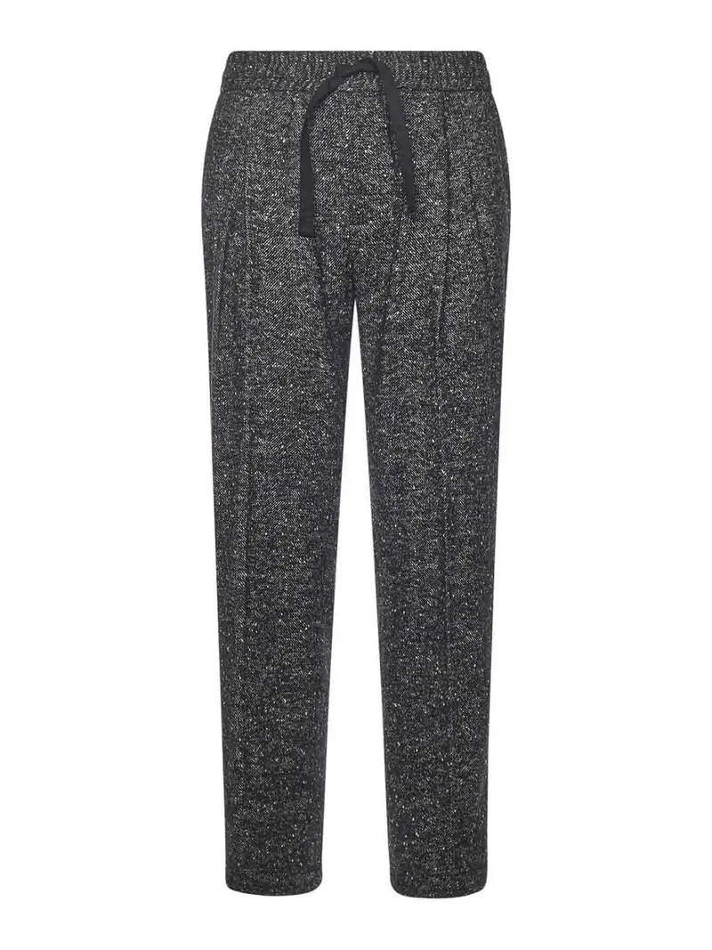 Dolce & Gabbana Pantaloni Jogging In Tessuto Con Bottoni Grigio