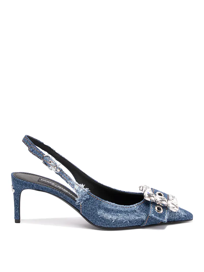 Dolce & Gabbana Sandali in denim patchwork Lavaggio chiaro
