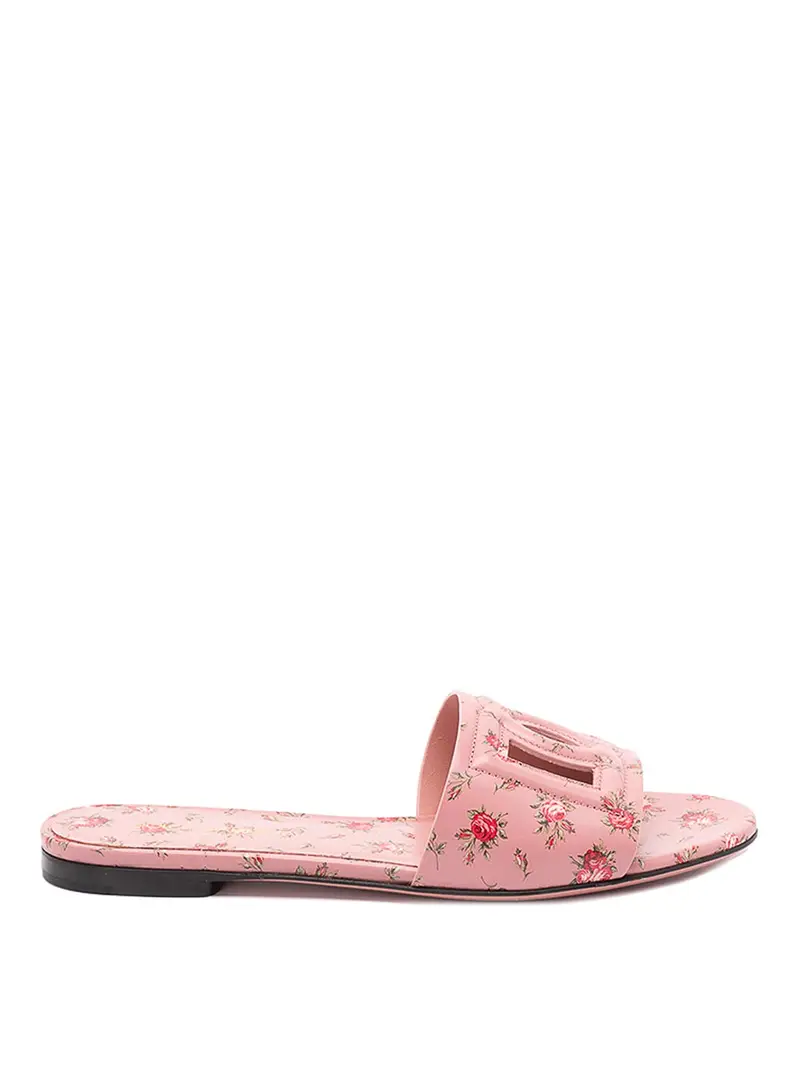 Dolce & Gabbana Slider Con Stampa Floreale Rosa