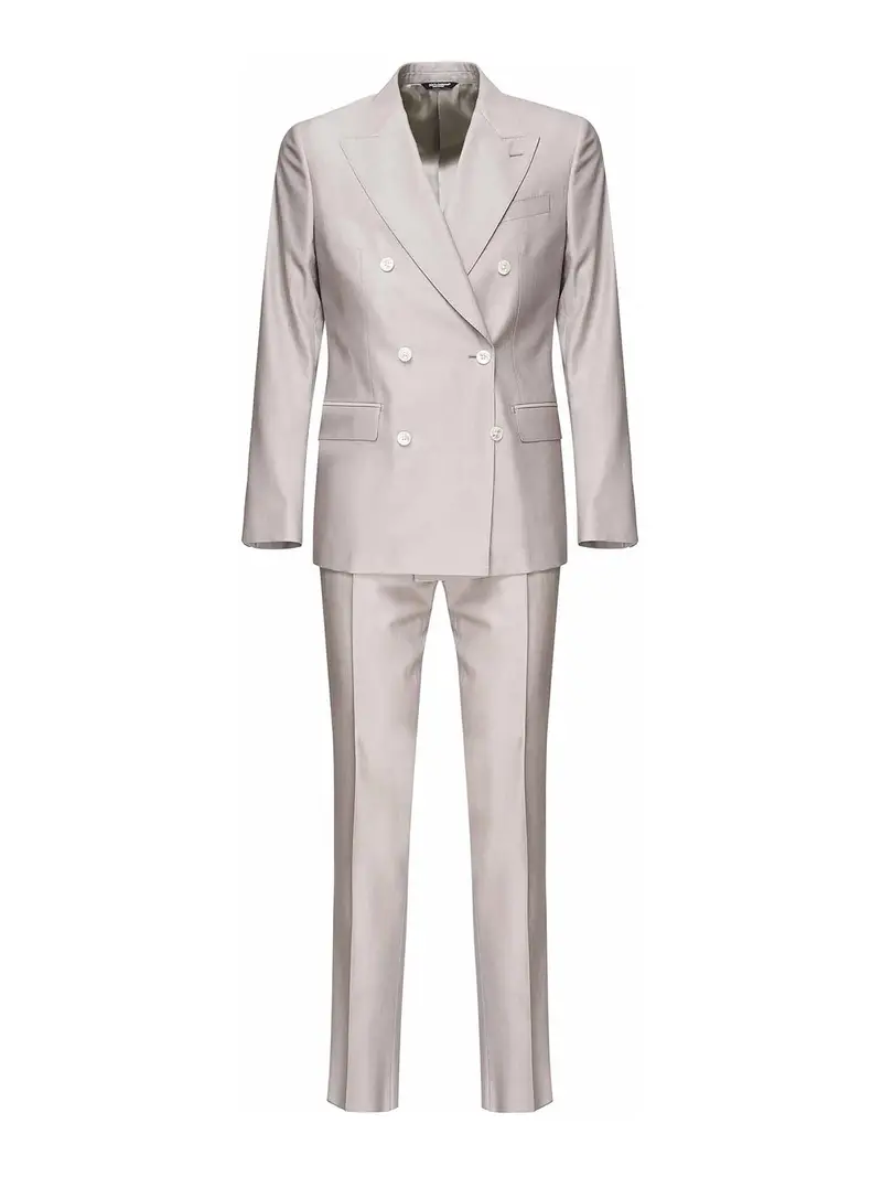 Dolce & Gabbana Tuta in lana e seta Color Carne E Neutri