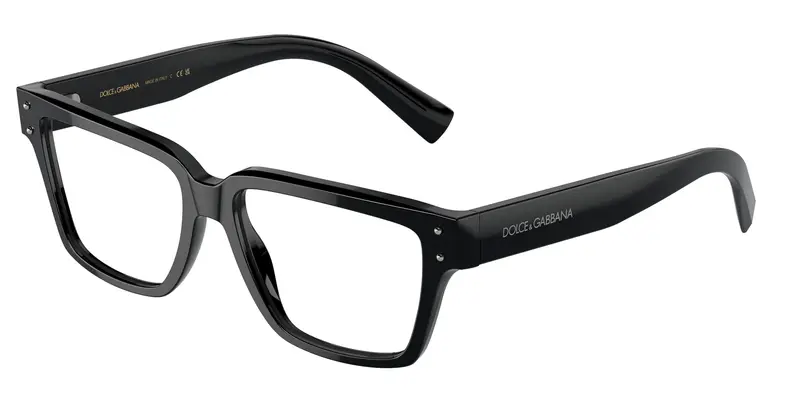 Dolce & Gabbana Uomo DG3383 501 Montature da vista Acetato Nero Trasparente Squadrata Normale