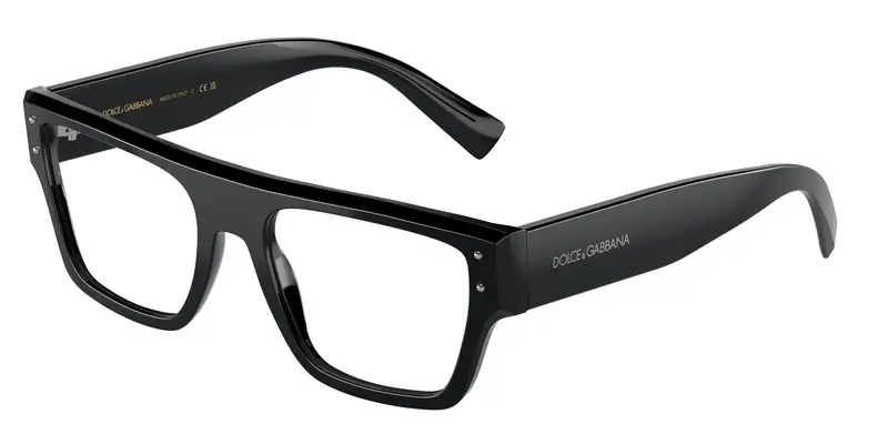 Dolce & Gabbana Uomo DG3384 501 Montature da vista Acetato Nero Trasparente Squadrata Normale