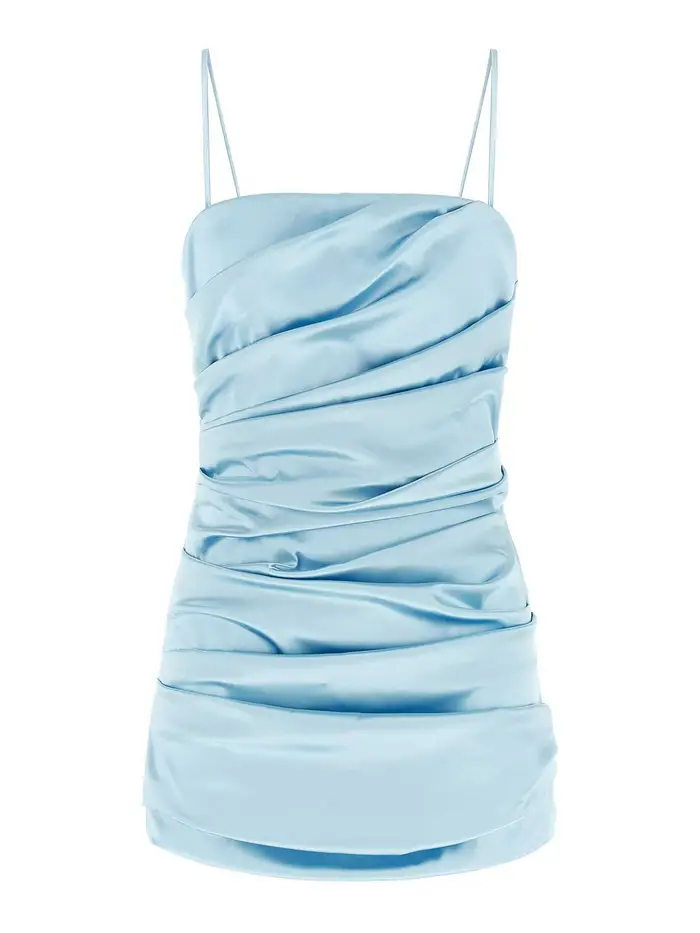 Dolce & Gabbana Vestito in raso elasticizzato Azzurro