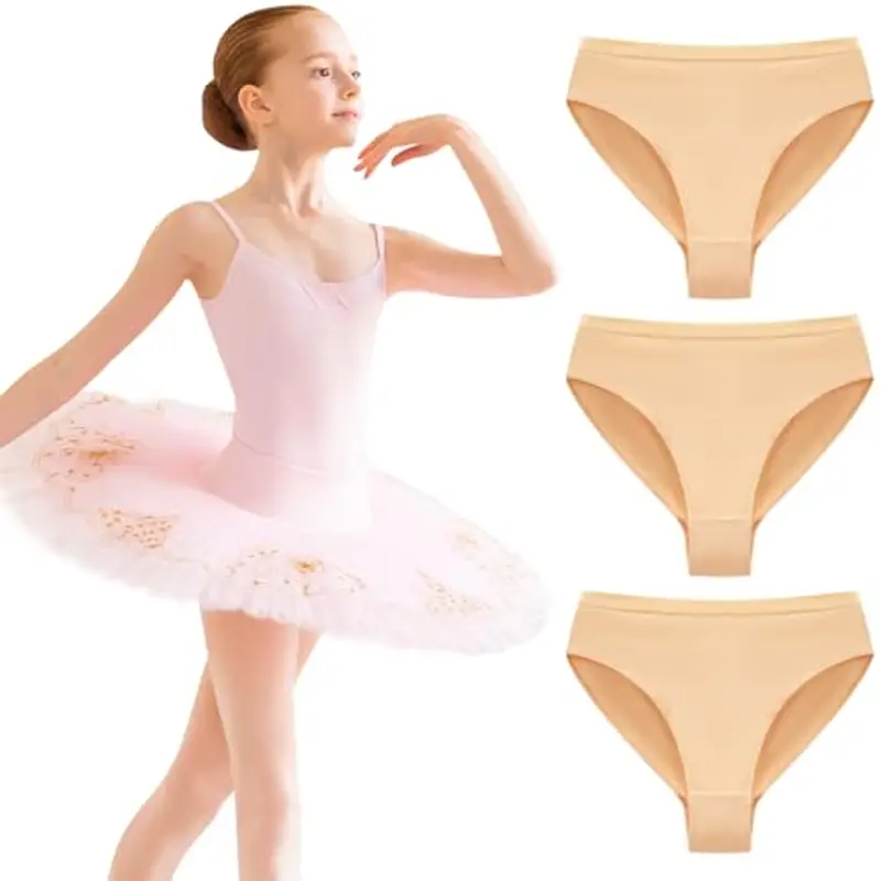Domee DOME Mutande Balletto Cotone Bambina 3 pz Nudo 7-8 Anni