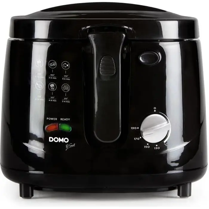 Friggitrice elettrica classica - DOMO DO461FR - 2,5 L - Nero - Termostato regolabile - Cool Touch