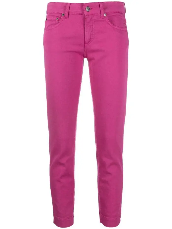Pantalone denim fucsia slim fit Fuxia