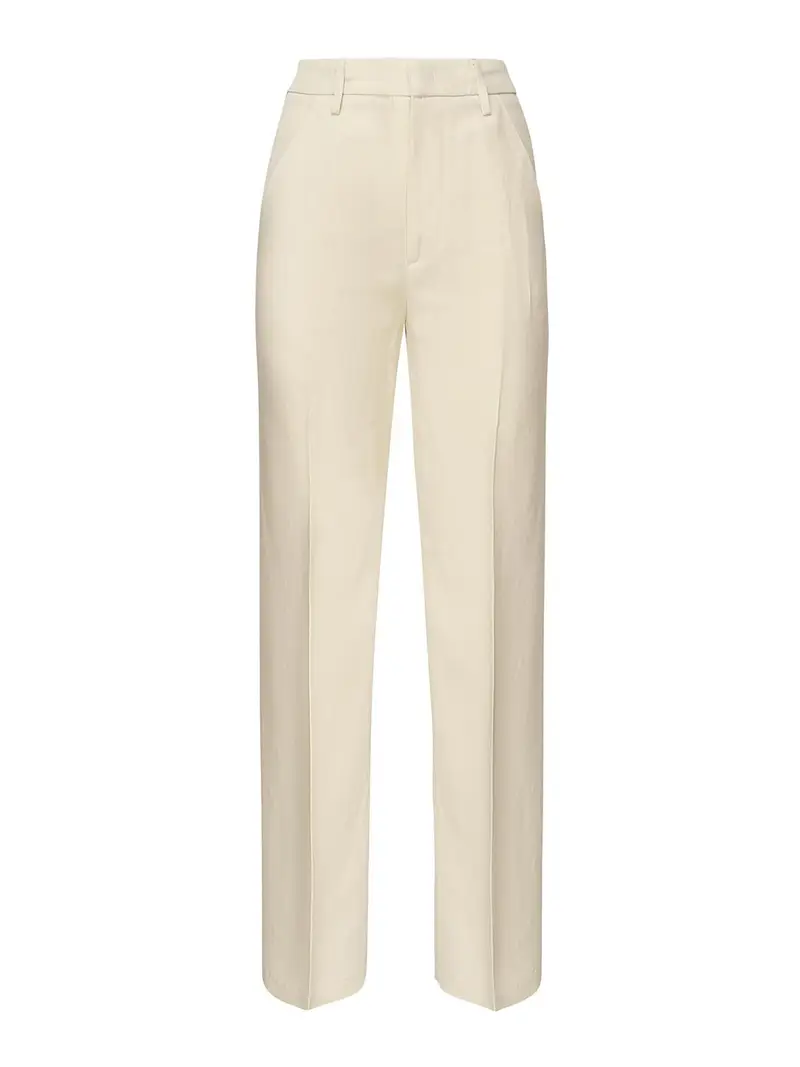 Dondup Pantaloni Reina in viscosa e twill di lino Bianco