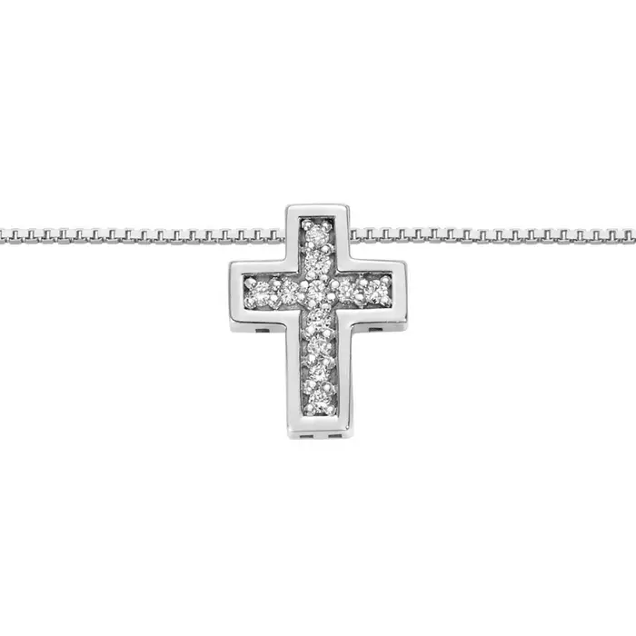 Girocollo Croce Oro E Brill - Collana - Donna Oro