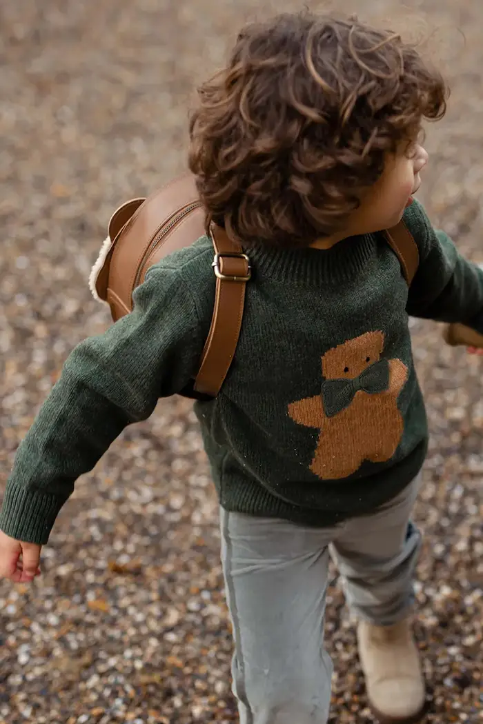 Donsje maglione di lana per bambini Denn Merino Wool Sweater Gingerbread Verde
