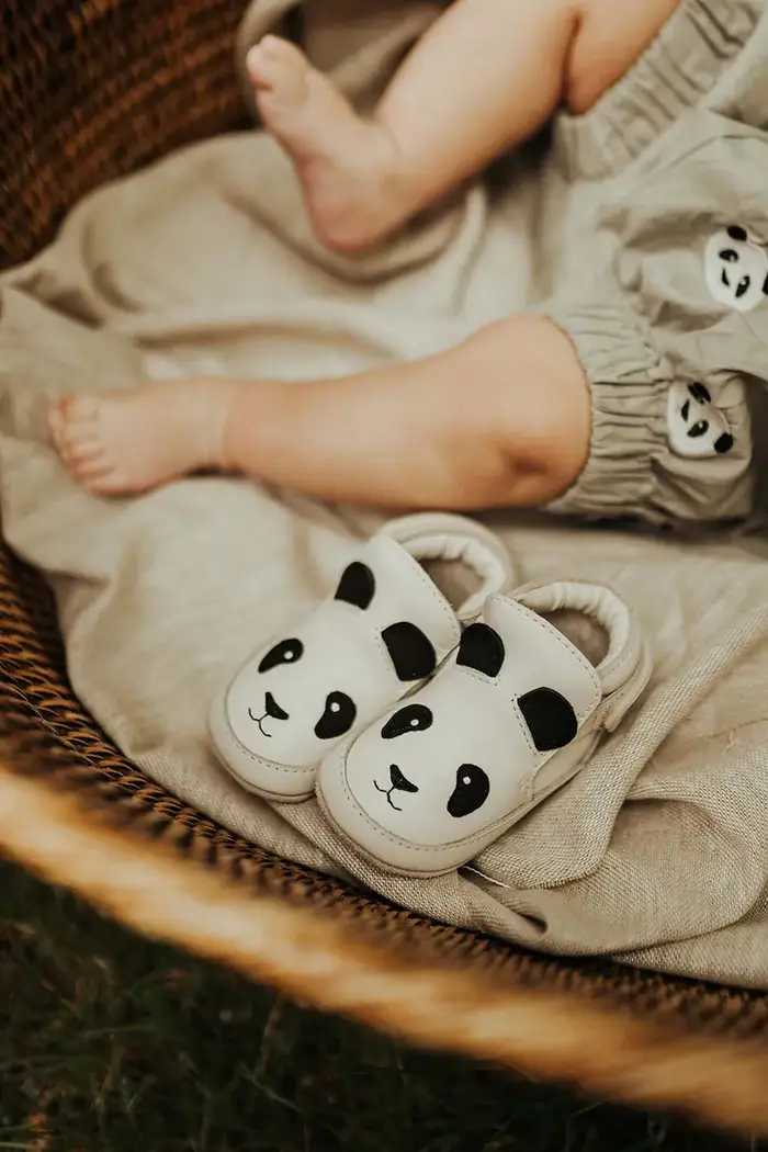 Donsje scarpe in pelle neonato/a Morris Sneakers Panda Bianco