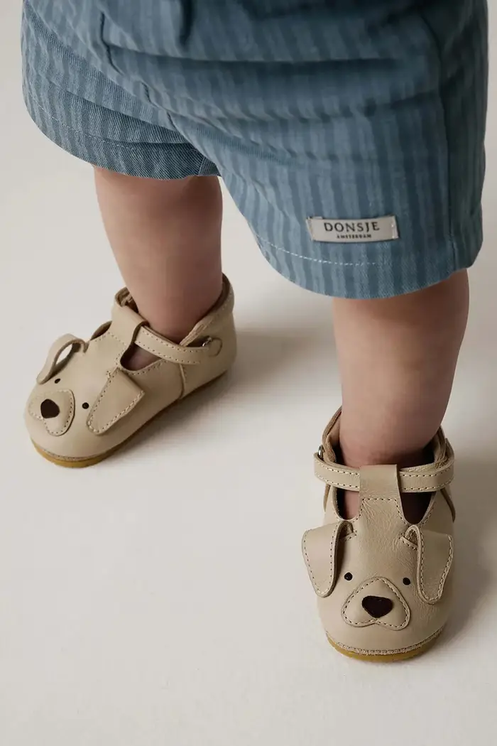 Donsje scarpe in pelle neonato/a Spark Special Shoes Golden Retriever Beige