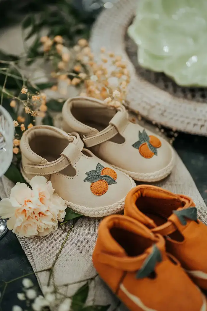 Donsje scarpe in pelle neonato/a Yames Shoes Arancia Beige