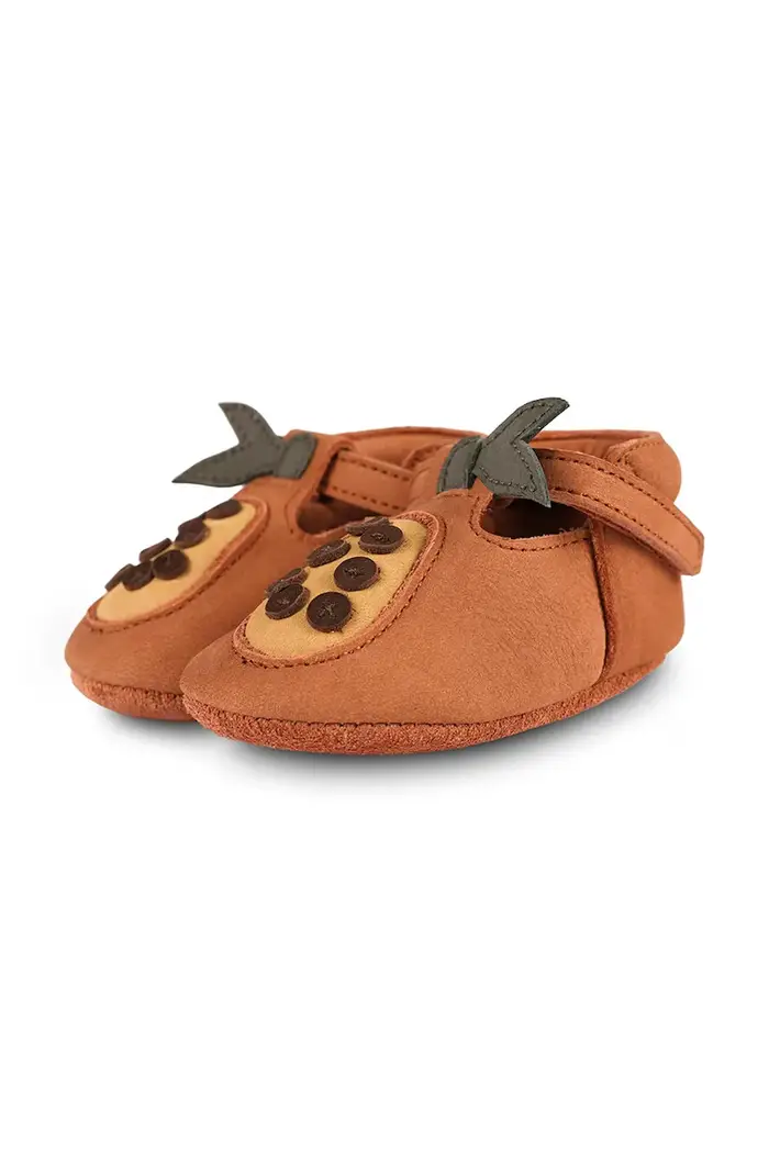 Donsje scarpe in pelle scamosciata neonato/a Nanoe Shoes Papaya Marrone