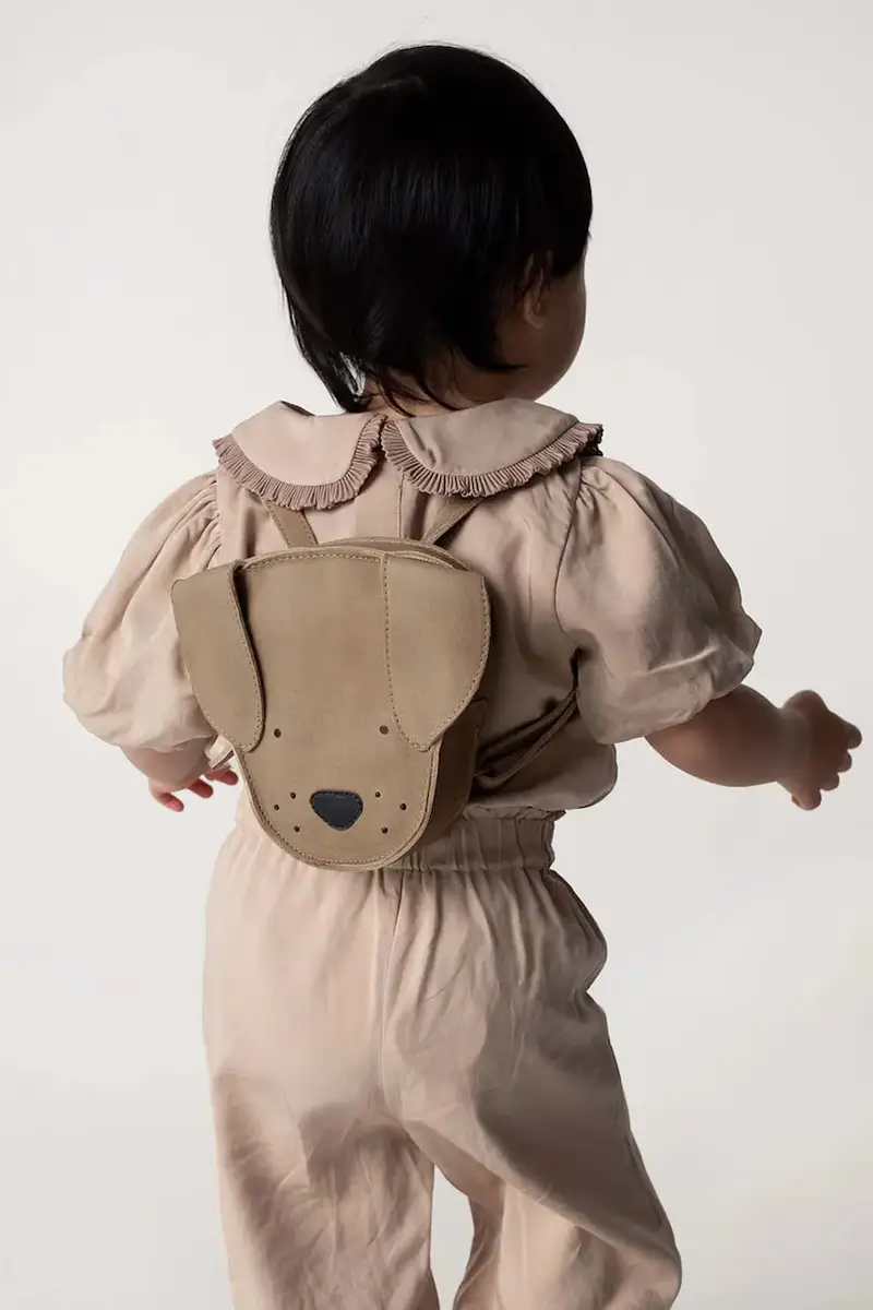 Donsje zaino in pelle bambino/a Kapi Classic Backpack Dog colore marrone 5005015