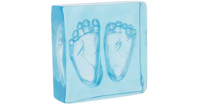 Dooky Crystal Memories DeLuxe 3D Frame Handprint & Footprint set impronte neonato azzurro