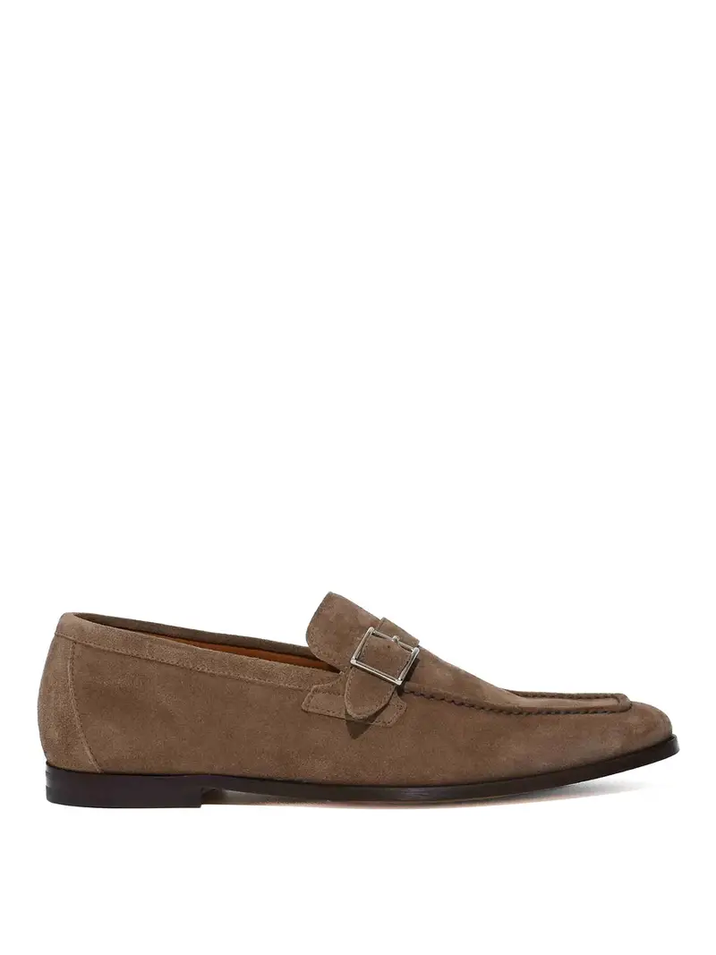 Doucal s Mocassino Monofibbia Adler In Suede Marrone Marrone Scuro