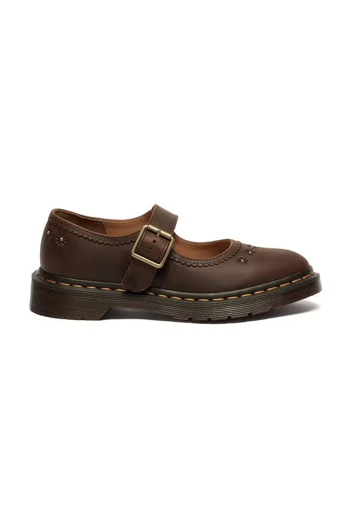 Dr Martens ballerine in pelle Mary Jane Flower Marrone