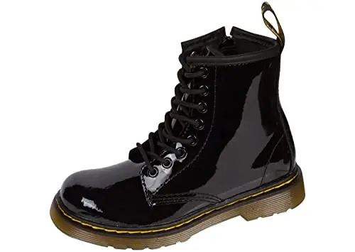 Dr. Martens DELANEY, Stivali Unisex Bambino, Nero (Black Patent Lamper)