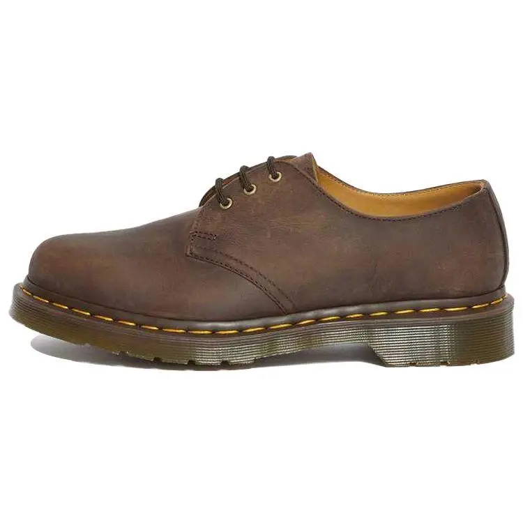 Dr Martens Dott Martens 1461 Scarpe Casual Basse Unisex in Pelle Crazy Horse Marrone Giallo 11838201