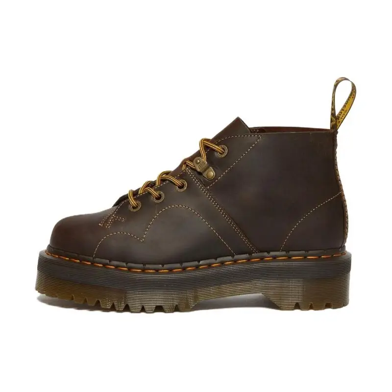 Dr Martens Dott Stivaletti alla Caviglia Stringati in Pelle Martens a Punta Rotonda Unisex Marrone 31443201