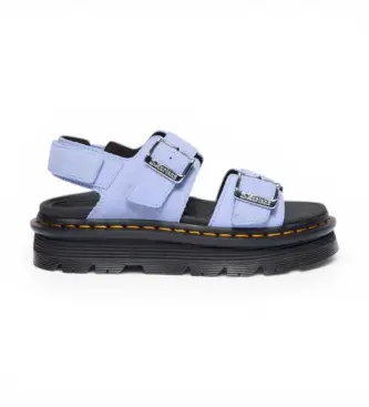 Dr Martens per donna 42689401 Sandali in pelle blu a forma di zebzag, 3 a 5cm, Velcro, Casual