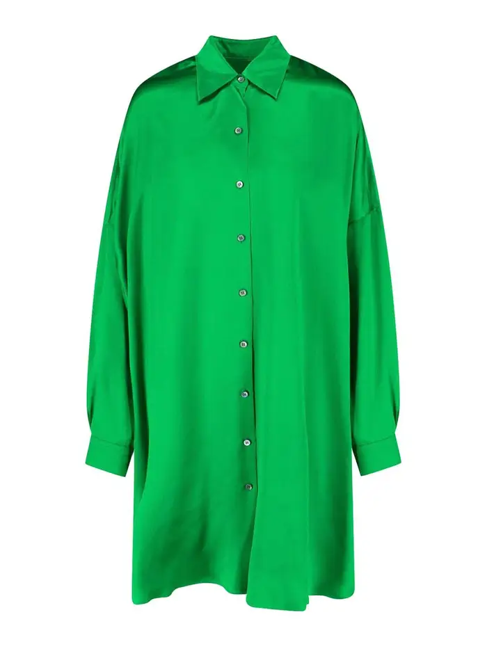 Dries Van Noten Abito camicia midi Verde