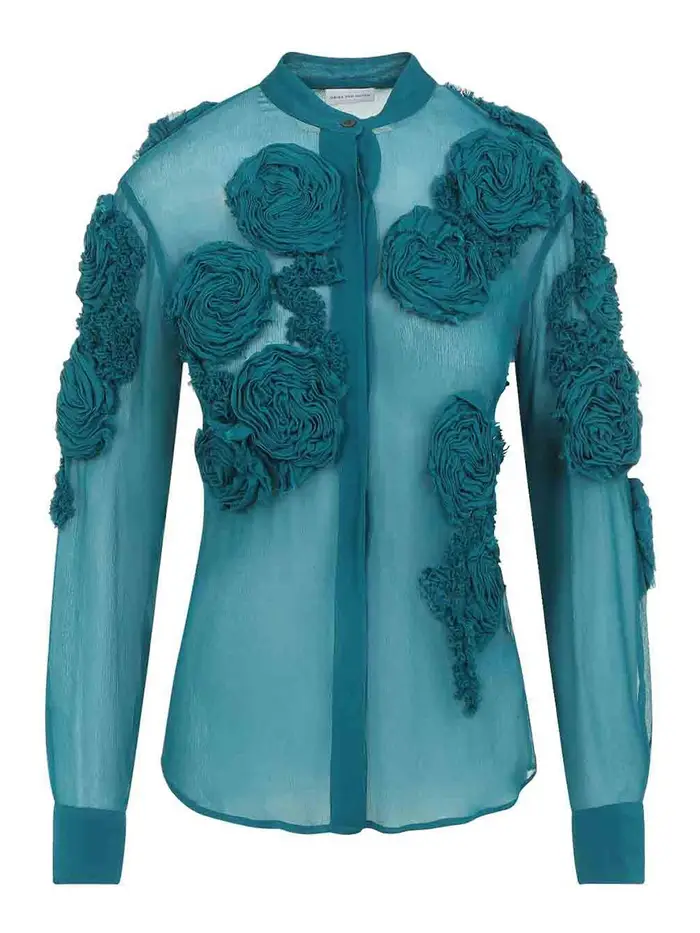 Dries Van Noten Camicetta Chowsa Verde