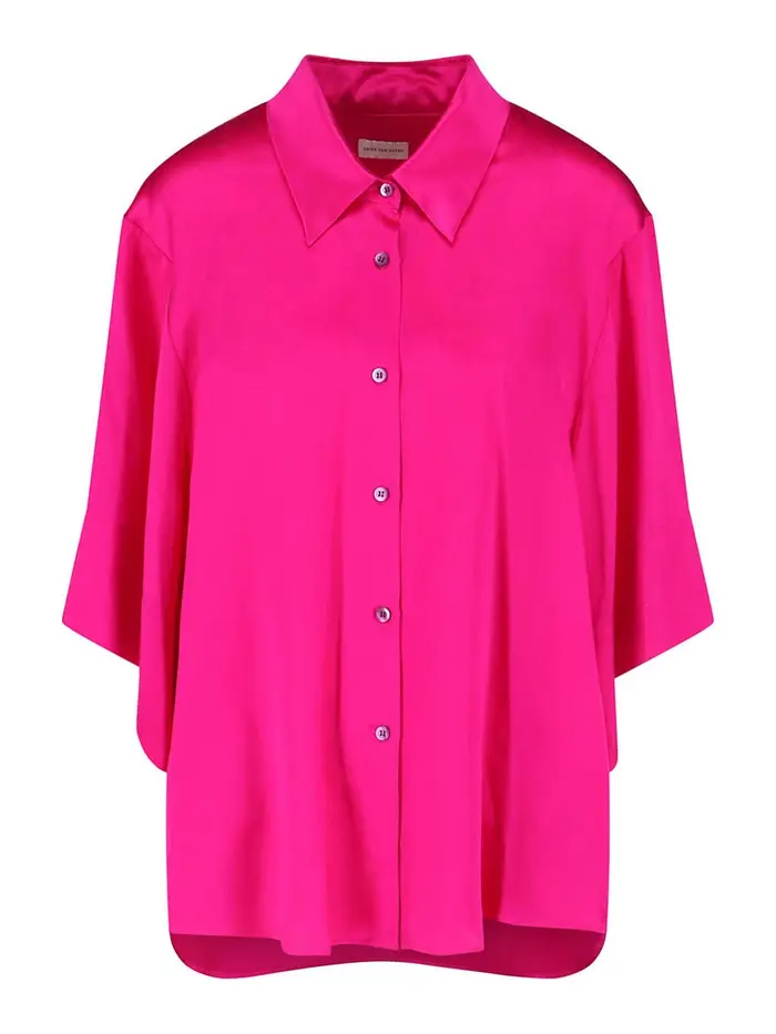 Dries Van Noten Camicia in seta Color Carne E Neutri