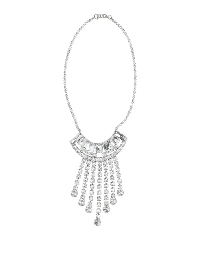Dries Van Noten Collana con cristalli Argento