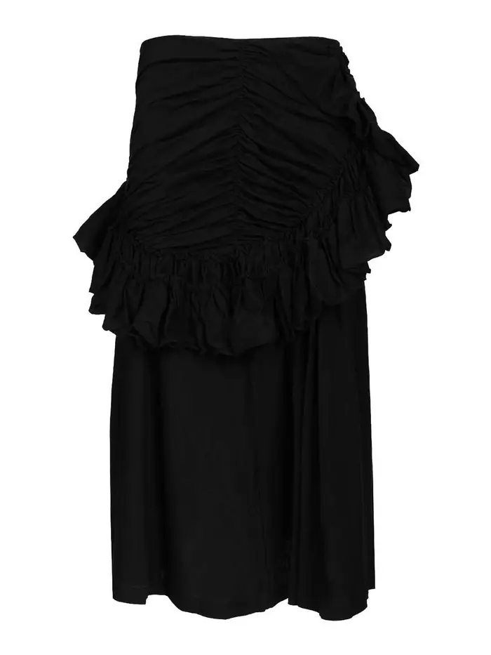 Dries Van Noten Gonna con volant Humairah Nero