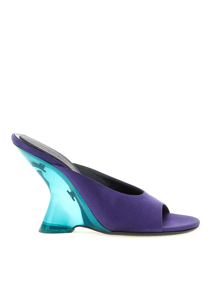 Dries Van Noten Mules in raso Viola