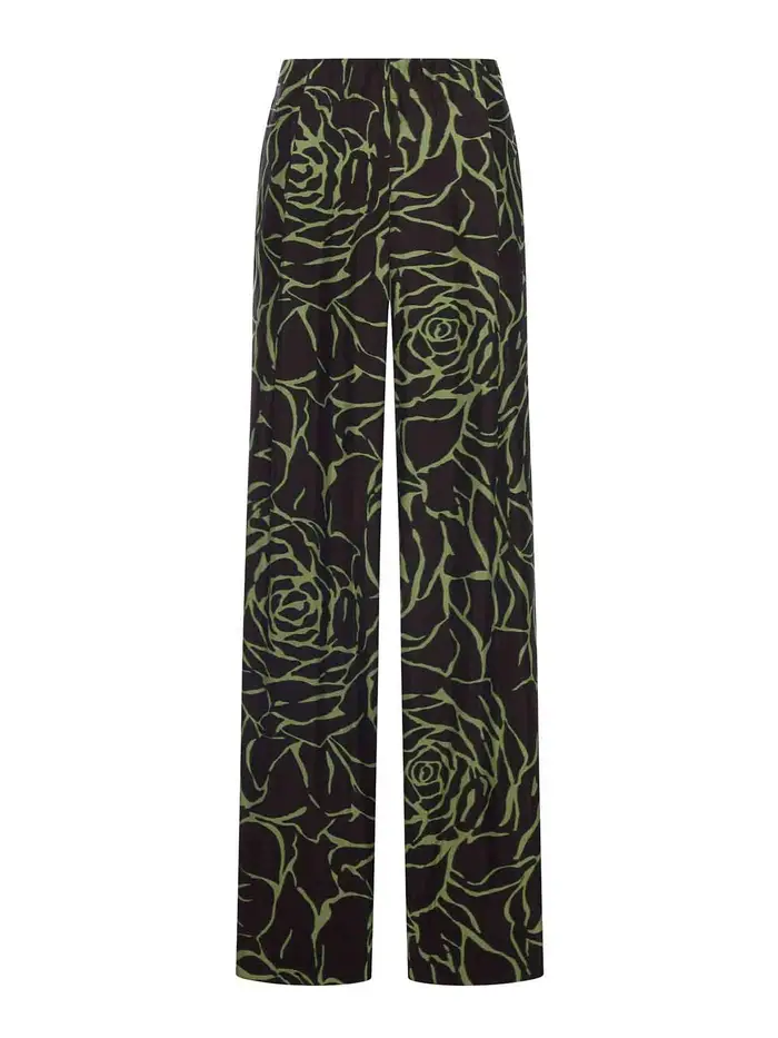 Dries Van Noten Pantaloni a gamba larga con stampa Nero