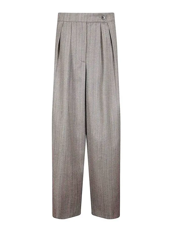 Dries Van Noten Pantaloni a vita alta Grigio
